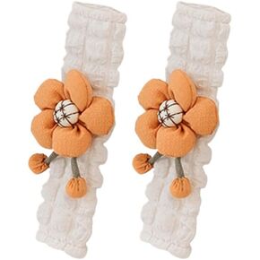 2pcs أغطية حزام مقعد السيارة زهرة ، وسادة رقبة حزام مقعد للسيارة لطيف للأطفال والبالغين ، وأغطية حزام كتف حزام الأمان مريح ، وملحقات السيارات لمعظم المركبات (الوردي)