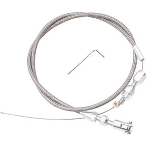 36'' Braided Throttle Cable Kit Compatible with 97-07 Chevrolet/Chevy LS1 Engine 4.8L 5.3L 5.7L 6.0L Automotive Replacement Stainless Steel Braided Carburetor Accelerator Cable Kit