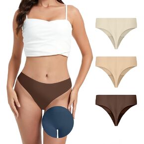Ovruns Camel Proof Thong High Weist Cover Cover Wover Wover No Show Camel Proof Hosties for Women 3 Pack