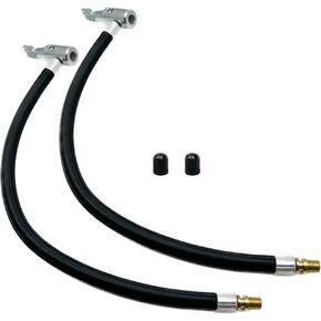 DEVMO 2PCS 9.25 Inch Tire Valve Extension Adapter, Tire Inflator Pump Hose Adapter for Twist On Convert to Lock On Connection, Locking Air Chuck with Rubber Hose and Standard Tire Valve Fine Thread