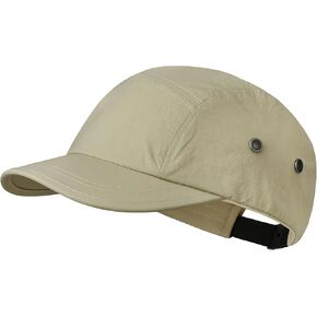 Croogo Short Brim 5 Hat Hat Quick Drying Baseball Cap for Men نساء خفيفة الوزن قبعة رياضية قابلة للتنفس قبعة ألوان صلبة أبي