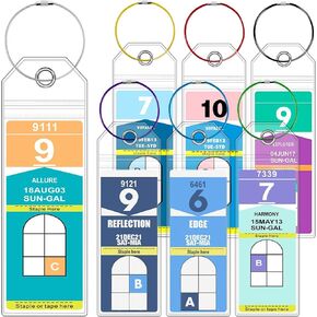 ME.FAN 14 Pack Cruise Luggage Tag Holder for Royal Caribbean & Celebrity, Clear Cruise Tags Holder - Waterproof, Reusable, Zip Seal, Cruise Essentials