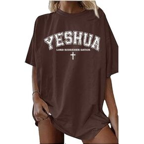 Christian Shirts for Women Oversized YHWH Graphic Shirt Jesus Faith Inspirational Casual Tee Tops in Kuwait