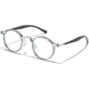 Tel Retro Oval Small Prescription Glasses Frame Man，Metal Acetate Eyeglasses 47-26-150mm