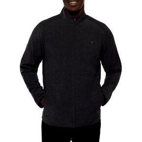 TravisMathew Men's Ranchero Full Zip Jacket, Heather Grey Pinstripe