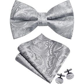 GUSLESON MENS PAISLEY PEISTION BOW TIE CLISTERCHIFE JACQUARD المنسوجة القابلة للتعديل