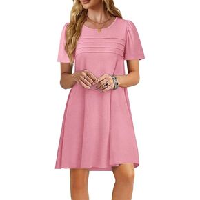 imily bela womens summer dismual tirt dress فستان قصير الأكمام
