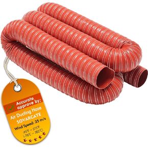 4 in Intake Hose Automotive Air Duct Hose Length 3 Meter (10 Feet) Double-layer Silicone Flexible Brake Cooling Ducting Induction vacuum hose for Air System (Red)