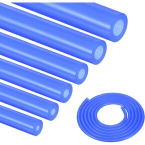 DMiotech 6Pcs Silicone Vacuum Hose Automotive,1/8" 5/32" 3/16" 1/4" 5/16" 3/8" ID High Performance Silicone Vacuum Tubing Hose Line Kit 130PSI Max Pressure, 5FT Blue