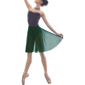 Mesh Ballet Skirt 20.5 Inches Long Practice Skirt Ruffle Elastic Waistband