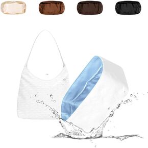 Lightweight Purse Insert Compatible with Boheme Hobo Bags, Made of Waterproof Dupontpaper Surface and Silky Satin Lining (Craie)