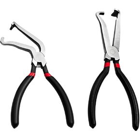 2PCS Electrical Disconnect Pliers, Electrical Connector Pliers for Cars(1xStraight &1x60°), Straight Plier Automotive Electrical Plug Connector Disconnect Tool, Fuel Line Petrol Clip Pipe Plier