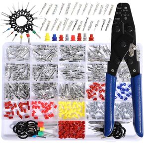Connector Terminal Pin Wire Harness Automotive Car Electrical Motorcycle ATV Non Insulated Plug Removal Male Female Crimp Kit 1/1.5/1.8/2.2/2.8/3.5mm Crimping Tool Crimper Set