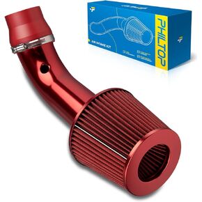 Philtop 3 "Universal Air Cold CHIAKE KIT PRESSION HONDA CR-V 1999-2020 ، Honda Civic 1999-2020 ، Odyssey 1998-2021 ، Hyundai Sonata 1999-2021 ، leuminum Car Car Air Cit (Red)