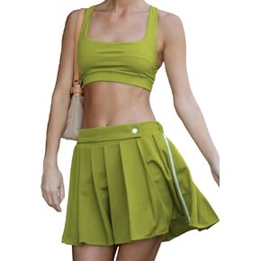 UANEO Tennis Skirts for Women Golf Skorts Athletic Built-in Shorts Running Pleated Skirt with Pockets