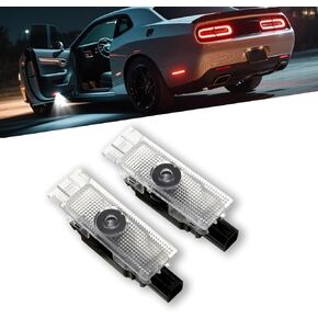 2 Pcs Bee Badge LED Door Projectors for Dodge Challenger Charger - Fade-Proof, Waterproof Ghost Shadow Puddle Lights & Welcome Projectors, Premium Car Door Courtesy Lamps