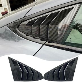 Window Louver，2Pcs Side Vent Window Louvers for Tesla Model 3 2017-2025, ABS Print Sport Window Decorative Covers, Exterior Trim Accessories - Carbon Fiber