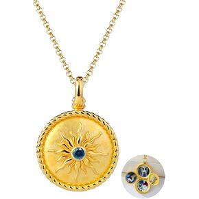 YOUFENG Expanding Photo Locket Necklace that Holds 4 Pictures Pendant Lockets 14K Real Gold Plated Birthday Gifts