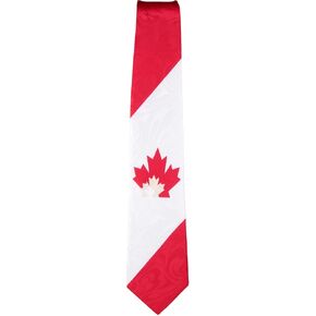 BUYYOURTIES FLAG-361 - Mens Canada Flag Necktie Red White
