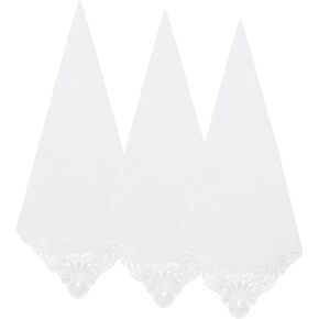 LHXziziz White Lace Handkerchiefs for Men Women, Ladies Mens Handkerchiefs Womens Hankies for Wedding Banquet Party Leisure