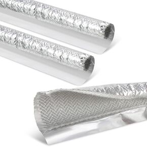 1" I. D. x 13ft Self Closed Aluminized Heat Shield Sleeve, Self-sealing Adhesive Aluminized Sleeving Heat Shield for Brake Cable, Fuel Line, Spark Plug