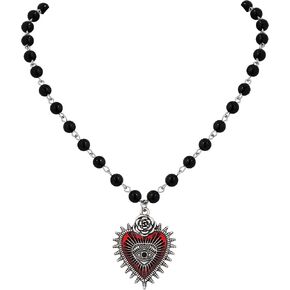 Sacina Gothic Y2k Bat Evil Eye Heart, Red Heart Necklace, Gothic Necklace, Y2k Necklaces, Emo Necklace, Halloween Necklace, Costome Jewelry, Christmas New Year Jewelry Gift for Women