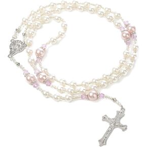 Rosary Beads Catholic for Women - Confirmation Gifts for Teenage Girl, Artificial Pearls Beads Rosary, Exquisite Gifts for Women