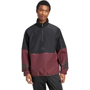 أيقونات Adidas Men Future Size Future 3-Stripes منسوج نصف زيب من النوع الثقيل