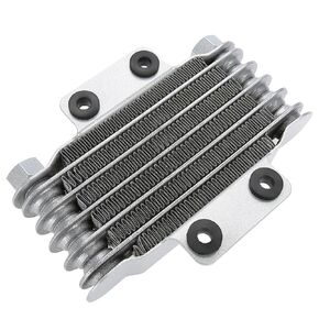 Qii lu Engine Oil Cooler, Motorcycle Oil Cooler Aluminum Oil Cooler Fan Radiator Fits for Most Motorcycles, Dirt Bike, Pit Bike Engine Silver