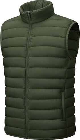 Cotrasen Men's Puffer Lightweight Vest Packable Outerwear Vest Warm Winter Outdoor Sleeveless Jacket for Travel Running in Saudi Arabia