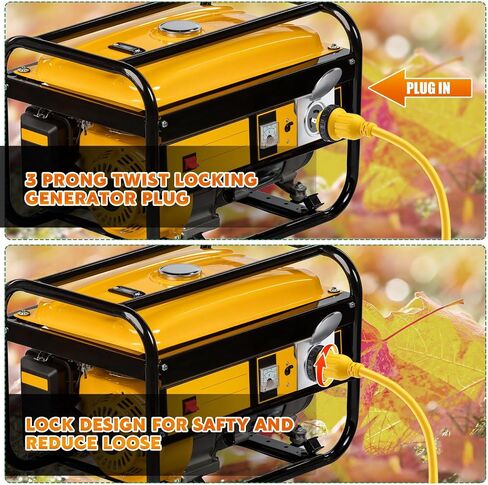Kanayu 1Ft Shore Power RV Generator Adapter Cord Compatible with NEMA L5-30P to 5-15/5-20R, Marine 30 Amp to 15 Amp/20Amp T-Blade Household Regular Inlet Connector, 3 Prong Lock Pigtail Boat Adapter in Saudi Arabia
