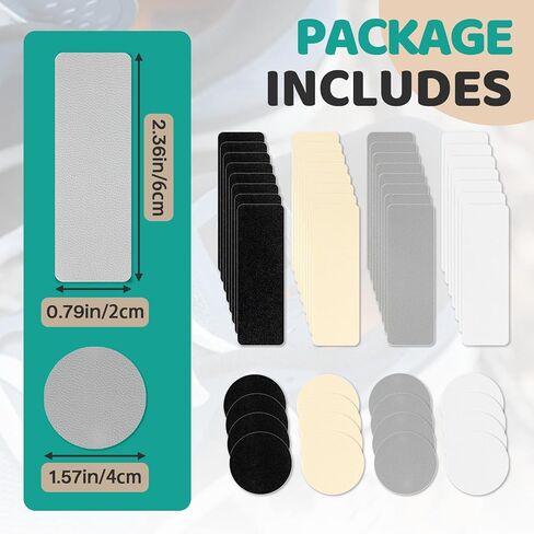 48Pcs Shoe Patches for Holes - SelfAdhesive Shoe Mesh Repair Patche, Rectangular Circle Shape Shoe Hole Repair Patches,Leather Patches for Shoe in Kuwait