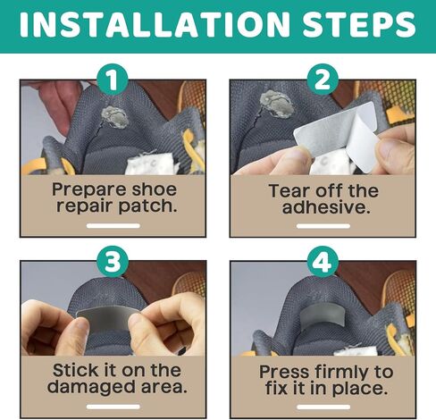 48Pcs Shoe Patches for Holes - SelfAdhesive Shoe Mesh Repair Patche, Rectangular Circle Shape Shoe Hole Repair Patches,Leather Patches for Shoe in Kuwait