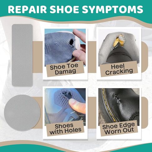 48Pcs Shoe Patches for Holes - SelfAdhesive Shoe Mesh Repair Patche, Rectangular Circle Shape Shoe Hole Repair Patches,Leather Patches for Shoe in Kuwait