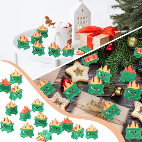 20 Set Resin Dumpster Trash Shape with Fire Gift Team Employee Appreciation Gift Emotional Desk Accessories for Staff Teacher Office Coworker Nurse Medical Volunteer Favor (Green) in Saudi Arabia