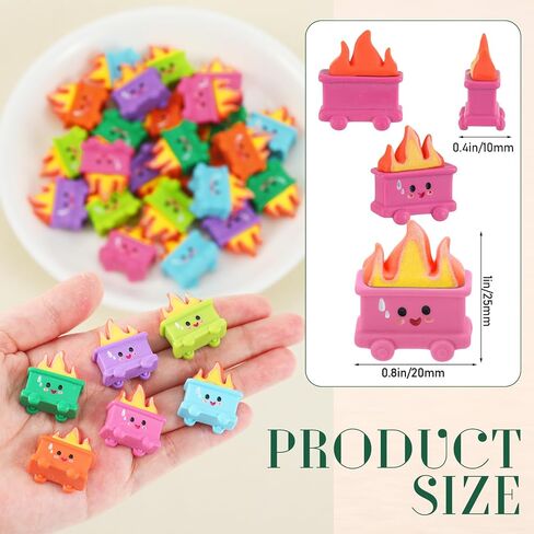 20 Set Resin Dumpster Trash Shape with Fire Gift Team Employee Appreciation Gift Emotional Desk Accessories for Staff Teacher Office Coworker Nurse Medical Volunteer Favor (Green) in Saudi Arabia