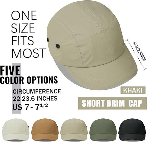 Croogo Short Brim 5 Panel Hat Quick Drying Baseball Cap for Men Women Lightweight Breathable Sports Hat Solid Color Dad Hat in Saudi Arabia