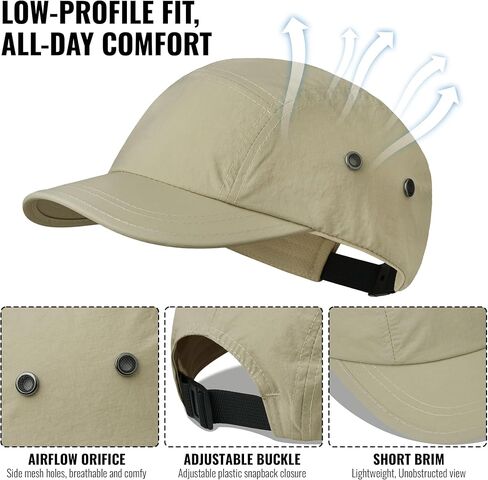 Croogo Short Brim 5 Panel Hat Quick Drying Baseball Cap for Men Women Lightweight Breathable Sports Hat Solid Color Dad Hat in Saudi Arabia