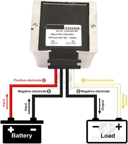 Power Adapter Voltage Booster, 18-36V to 24V ± 0.25 Step UP/Down Converter, Waterproof DC/DC Voltage Regulator Module Power Converter Transformer for Car Truck Vehicle Boat (6A) in Saudi Arabia