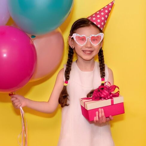 نظارات عيد ميلاد للنساء نظارات شمسية لعيد الميلاد للأميرة للنساء نظارات شمسية على شكل قلب وردي in Kuwait