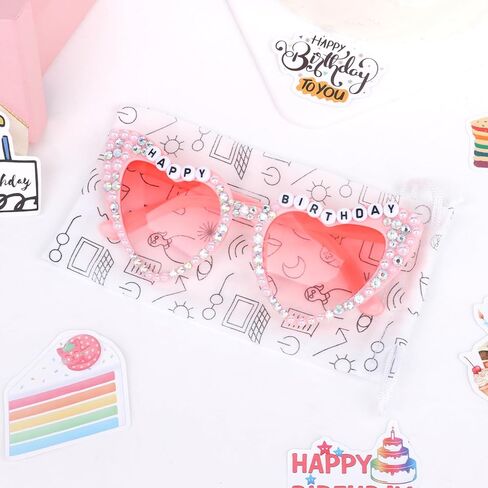 نظارات عيد ميلاد للنساء نظارات شمسية لعيد الميلاد للأميرة للنساء نظارات شمسية على شكل قلب وردي in Kuwait