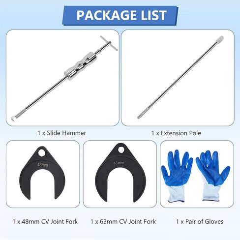 CV Joint Puller Adapter, Carbon Steel U Shaped Axle Removal Tool for Slide Hammer, with 5/8inx18 Threads, Unconspicuous Retaining Rings for Efficient Disassembly (Set) in Saudi Arabia