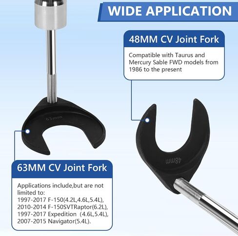CV Joint Puller Adapter, Carbon Steel U Shaped Axle Removal Tool for Slide Hammer, with 5/8inx18 Threads, Unconspicuous Retaining Rings for Efficient Disassembly (Set) in Saudi Arabia