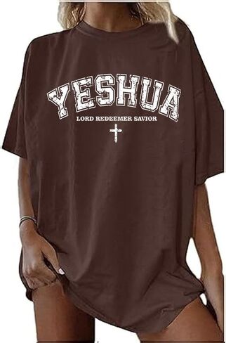 Christian Shirts for Women Oversized YHWH Graphic Shirt Jesus Faith Inspirational Casual Tee Tops in Kuwait