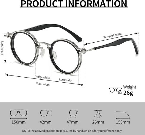 Tel Retro Oval Small Prescription Glasses Frame Man，Metal Acetate Eyeglasses 47-26-150mm in Saudi Arabia