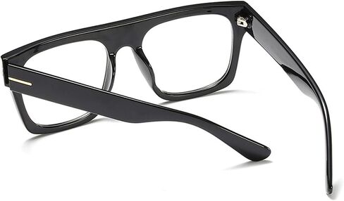 Unisex Stylish Square Non-prescription Eyeglasses Glasses Flat Top Big Eyeglass Frames Large lens Clear Lens Eyewear in Saudi Arabia