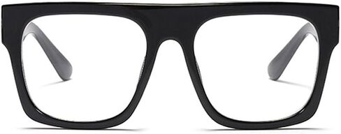 Unisex Stylish Square Non-prescription Eyeglasses Glasses Flat Top Big Eyeglass Frames Large lens Clear Lens Eyewear in Saudi Arabia