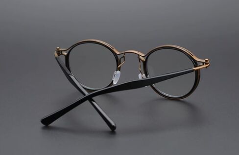 Tel Retro Oval Small Prescription Glasses Frame Man，Metal Acetate Eyeglasses 47-26-150mm in Saudi Arabia