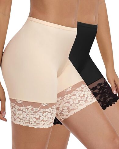 Lace Slip Shorts for Under Dresses Women, Cooling Anti Chafing Thighs Shorts Women, Smoothing Biker Boyshorts Panties in Saudi Arabia