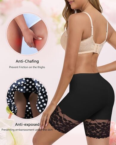 Lace Slip Shorts for Under Dresses Women, Cooling Anti Chafing Thighs Shorts Women, Smoothing Biker Boyshorts Panties in Saudi Arabia